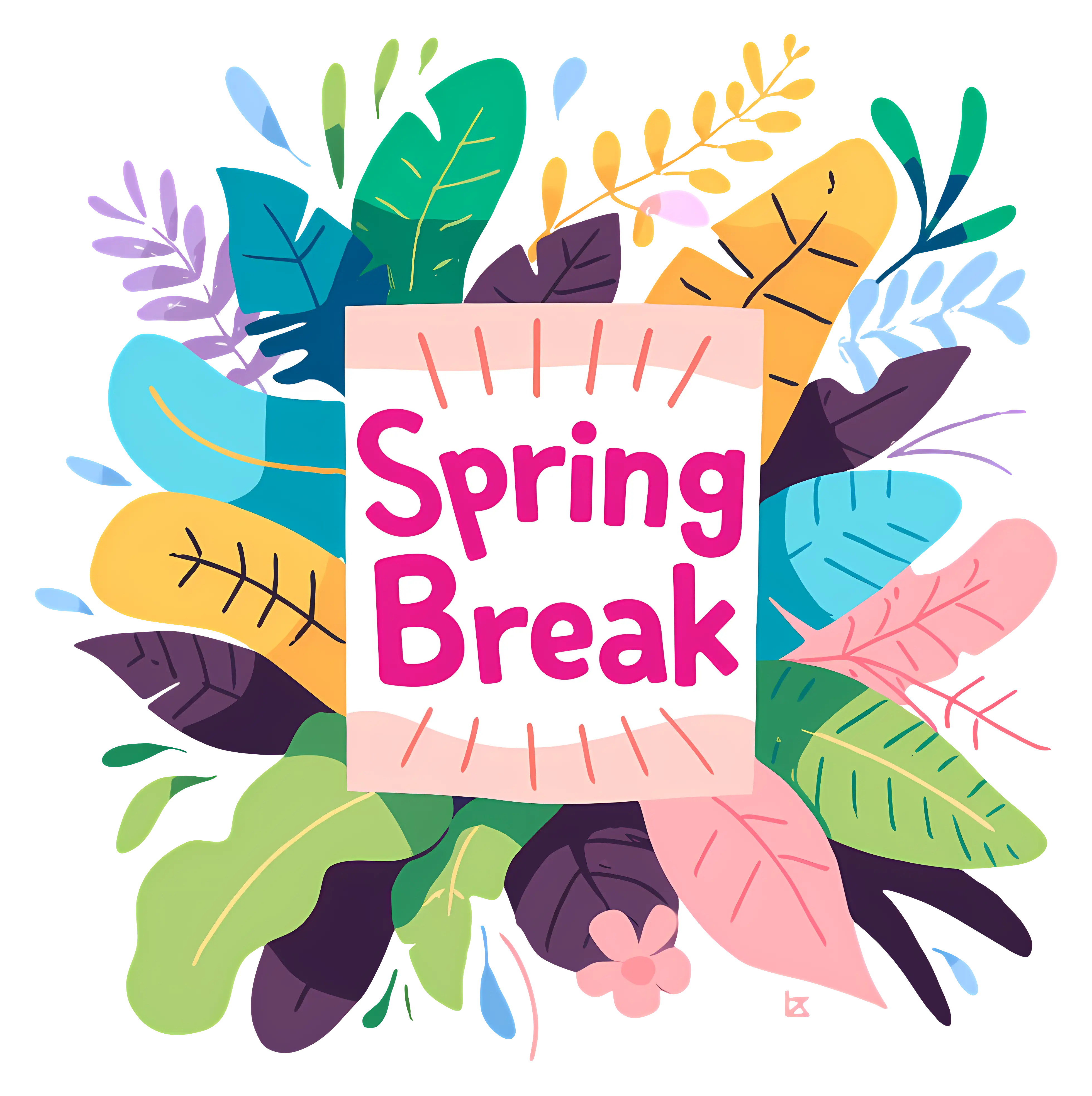 Colorful Spring Break Sign