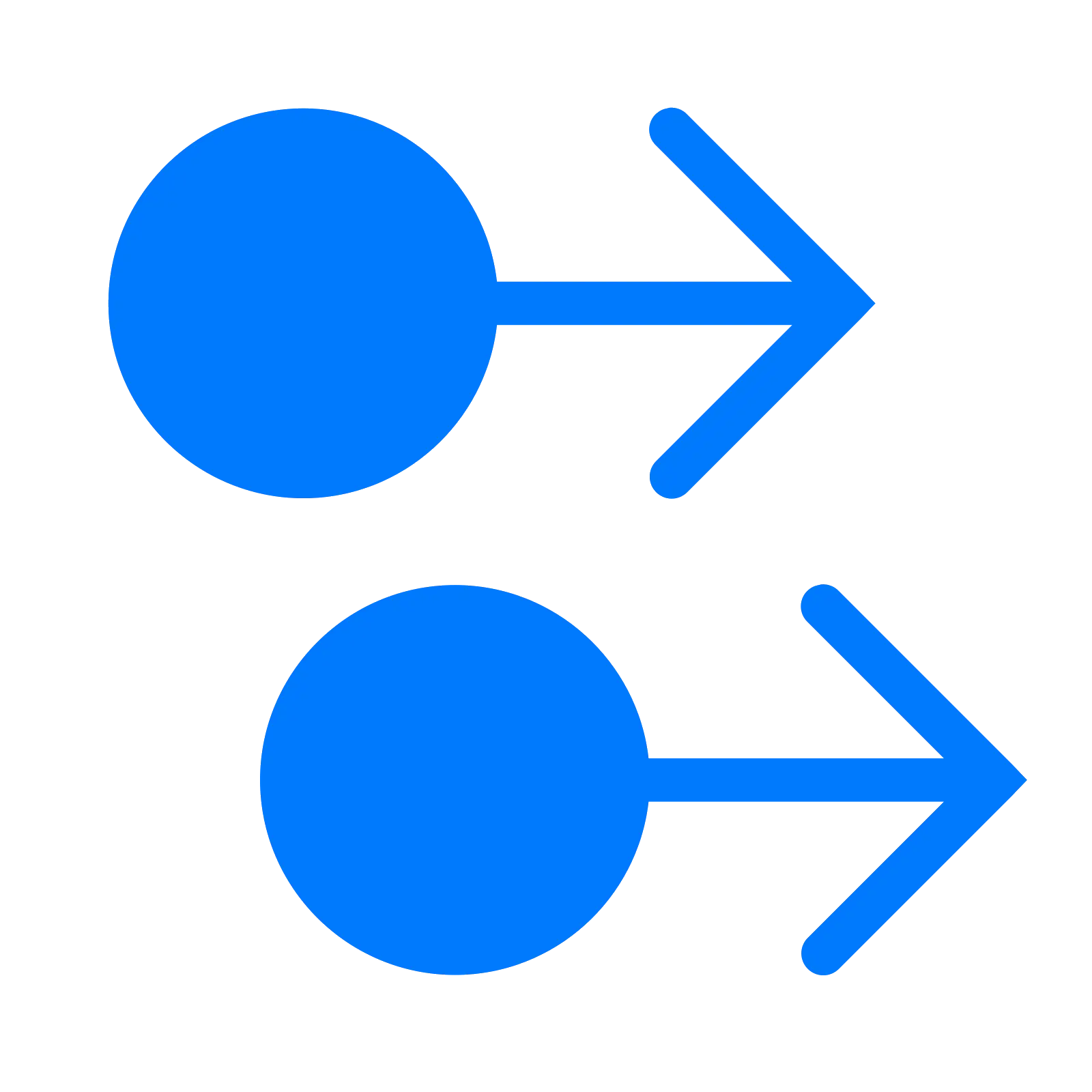 Blue Circle with Right Arrow