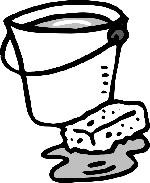 Bucket and Sponge for Cleaning