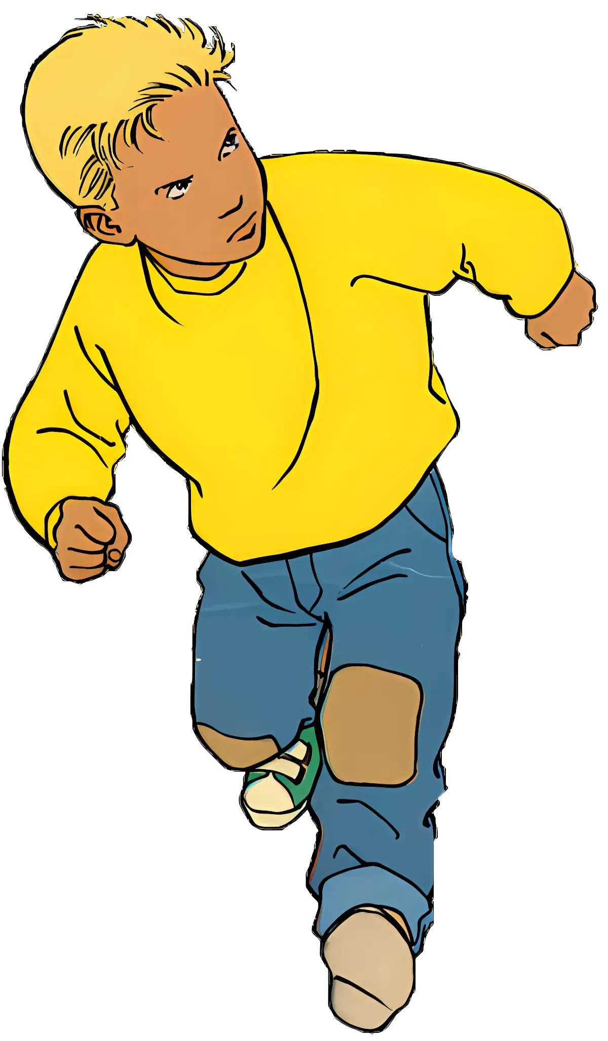 Child Running in Yellow Shirt