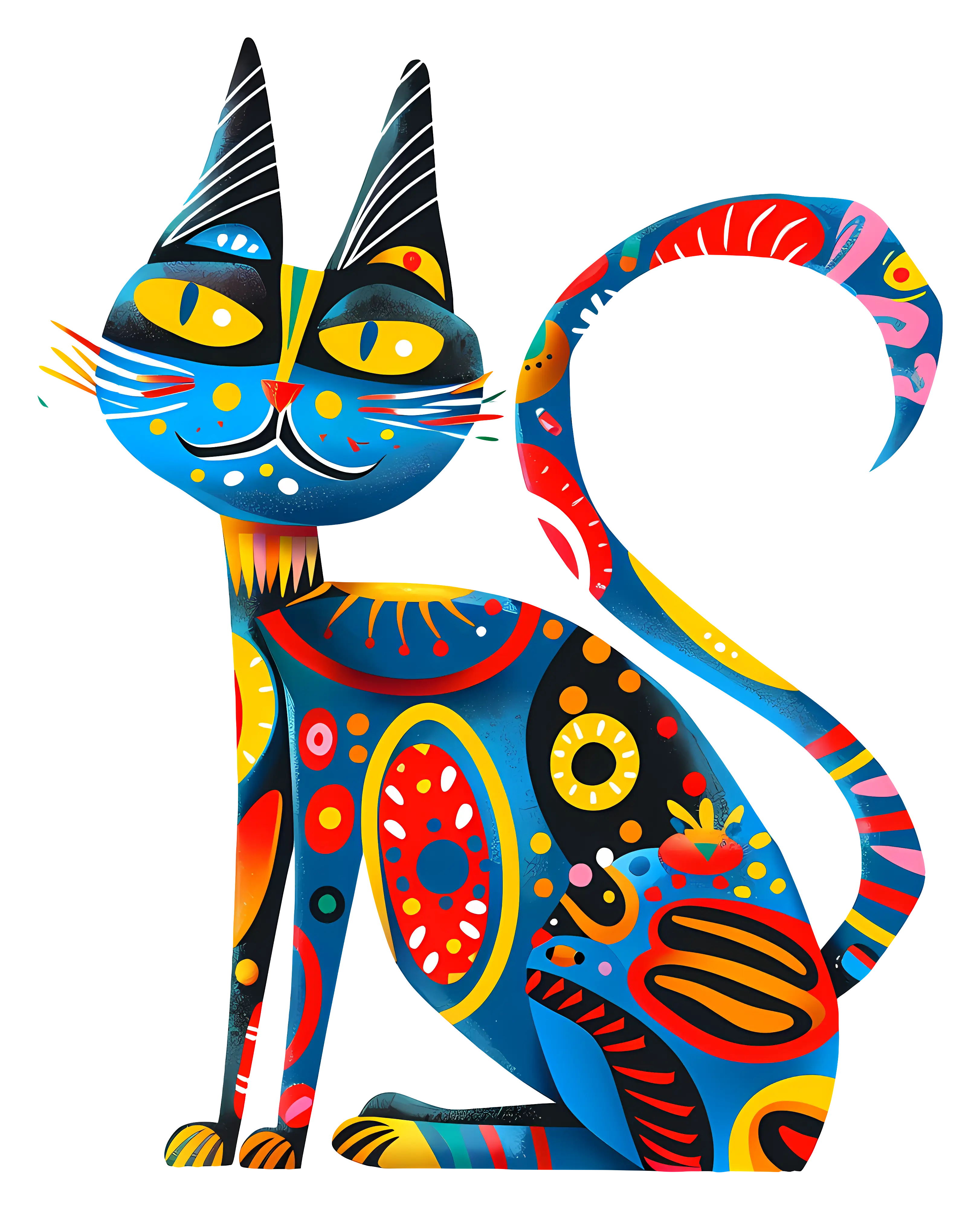 Colorful Patterned Cat