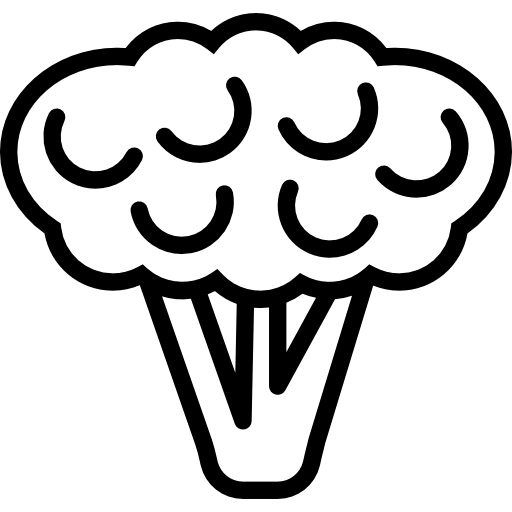Black and White Cauliflower Icon