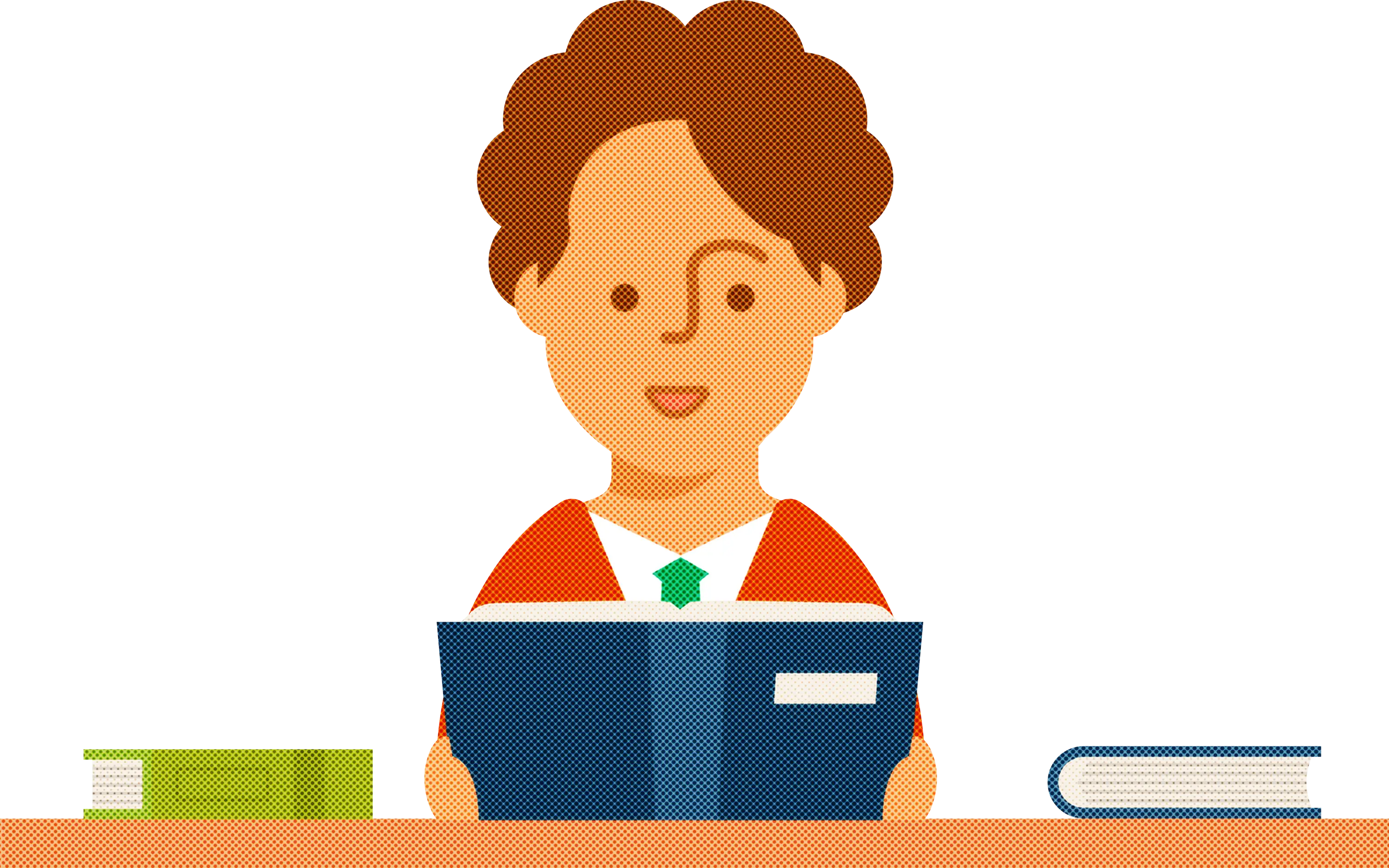 Student Reading a Book Illustration