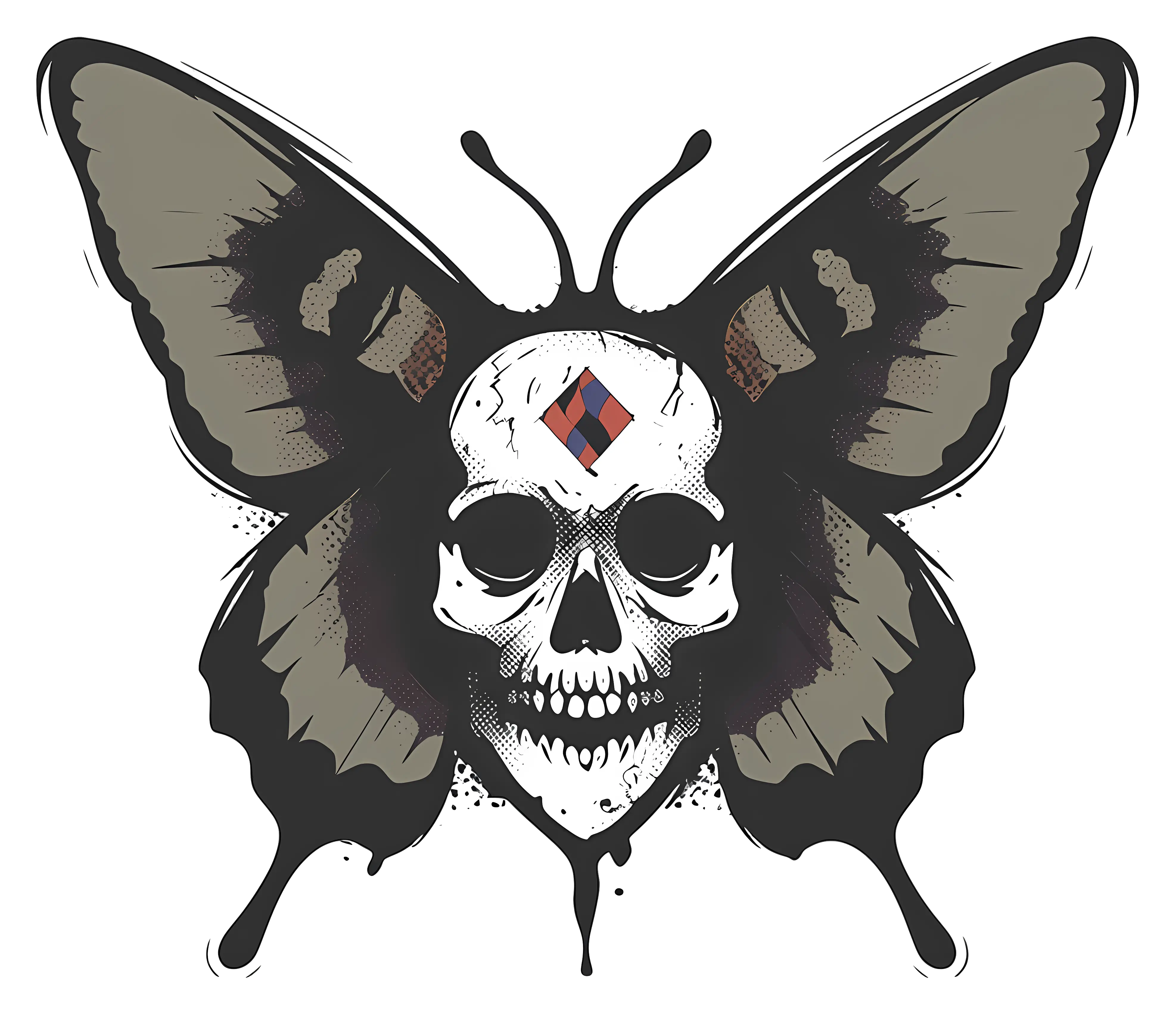 Butterfly with Skull Design