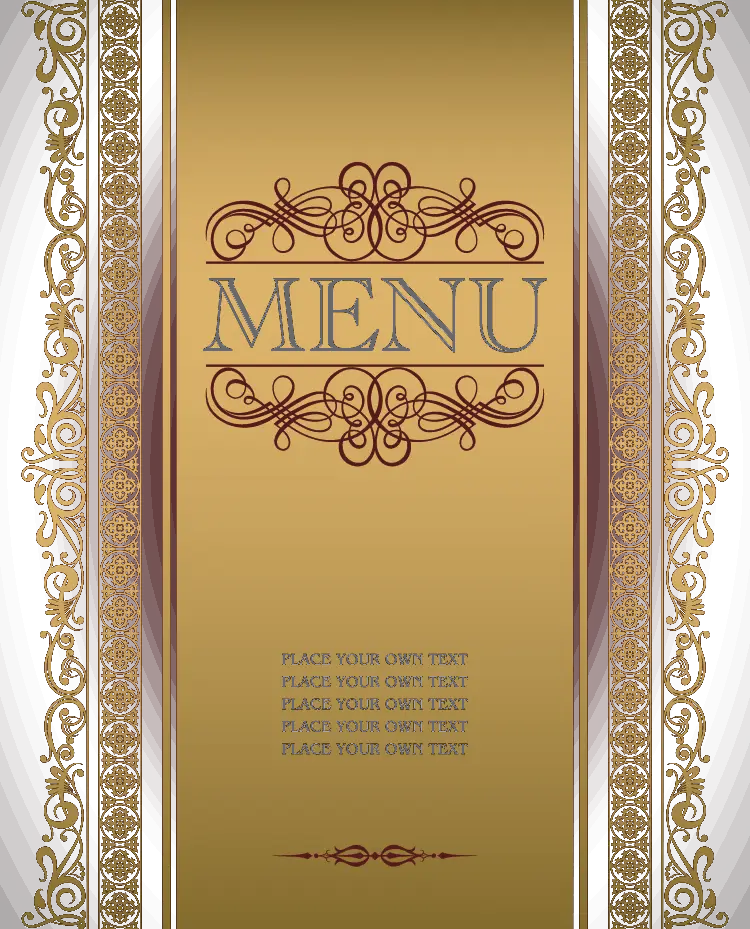 Elegant Gold Menu Design Template
