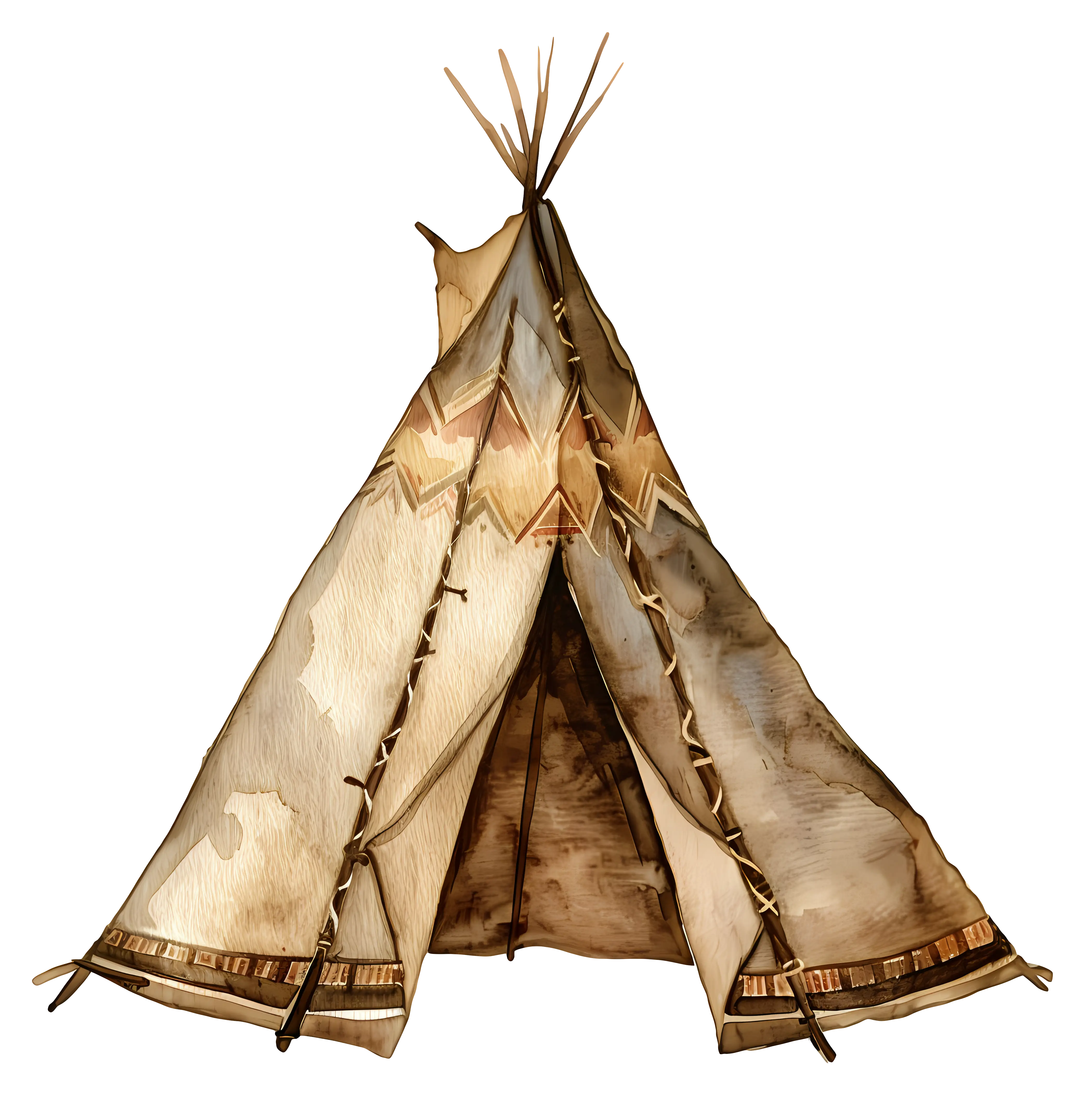 Traditional Tipi Tent with Rustic Design