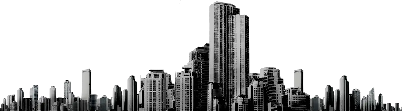 Black Urban Skyline Silhouette Illustration