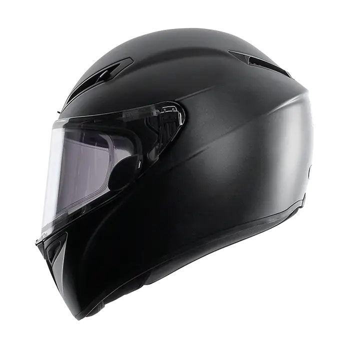 Black Motorcycle Helmet with Clear Visor