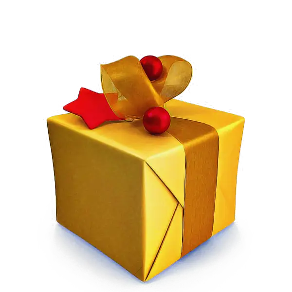 Golden Gift Box with Red Accents