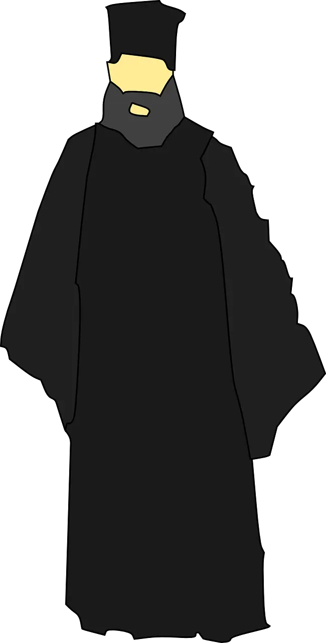 Priest Illustration in Religious Attire