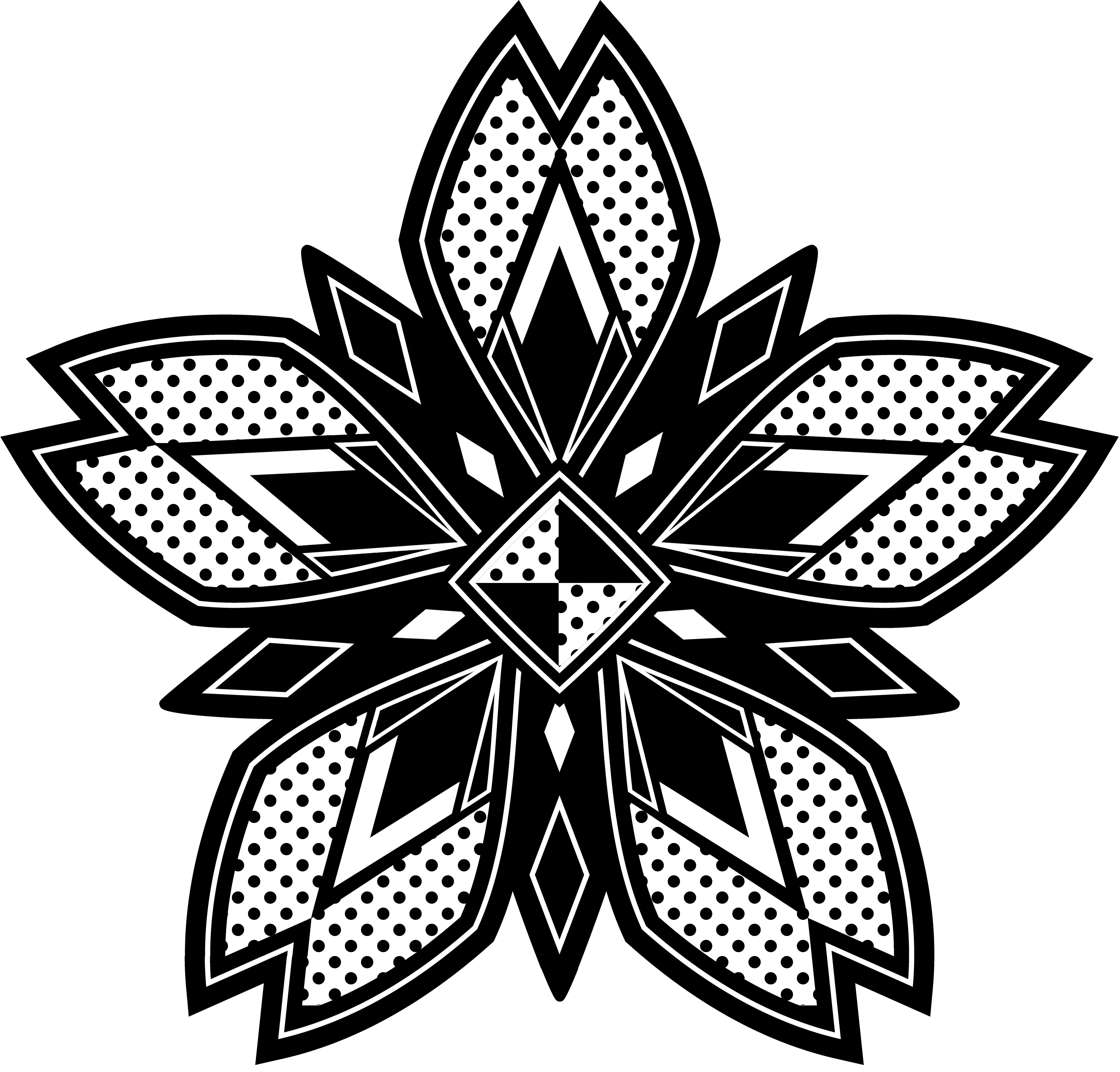 Black Floral Mandala Design