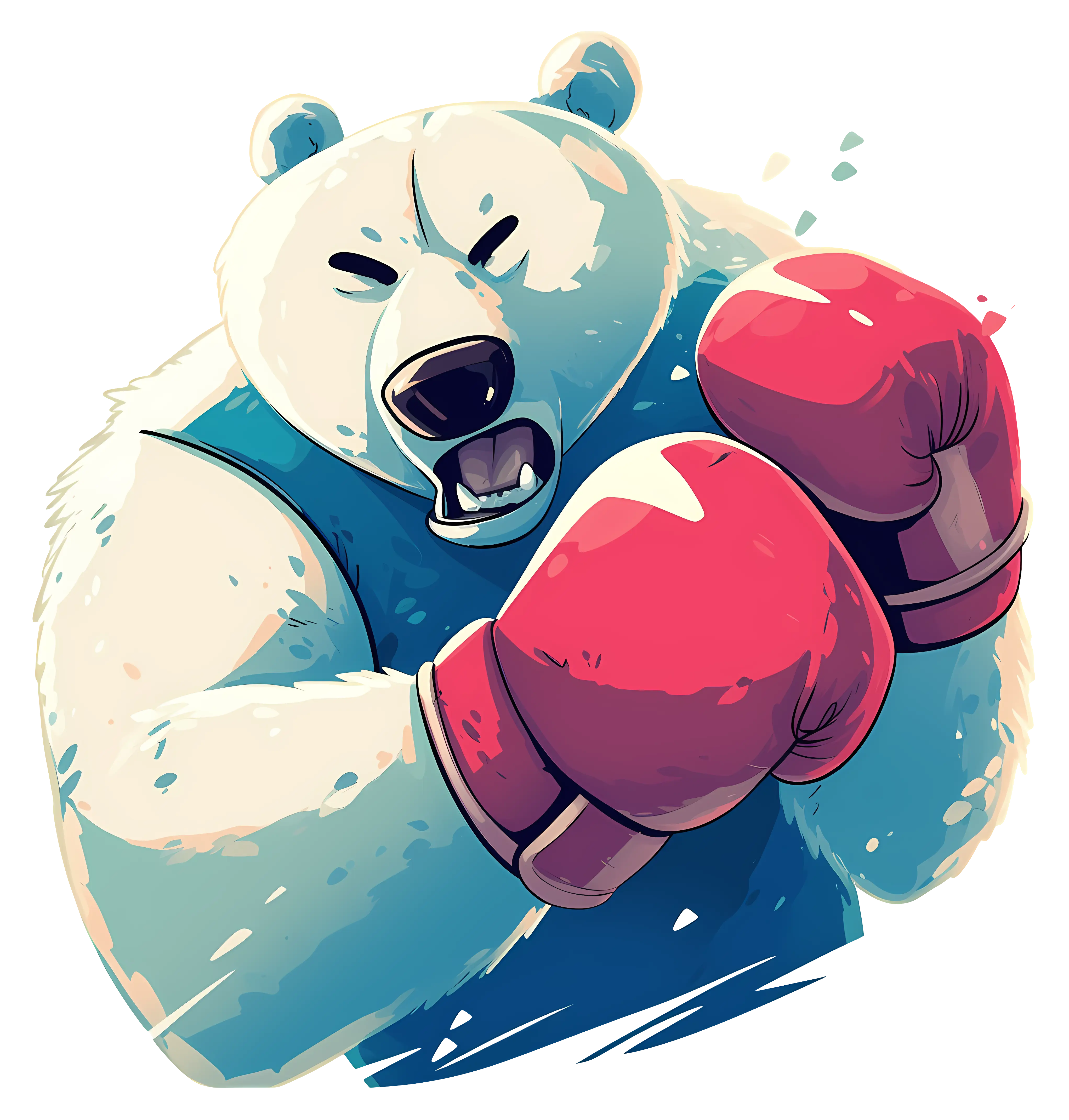 Boxing Polar Bear Cartoon