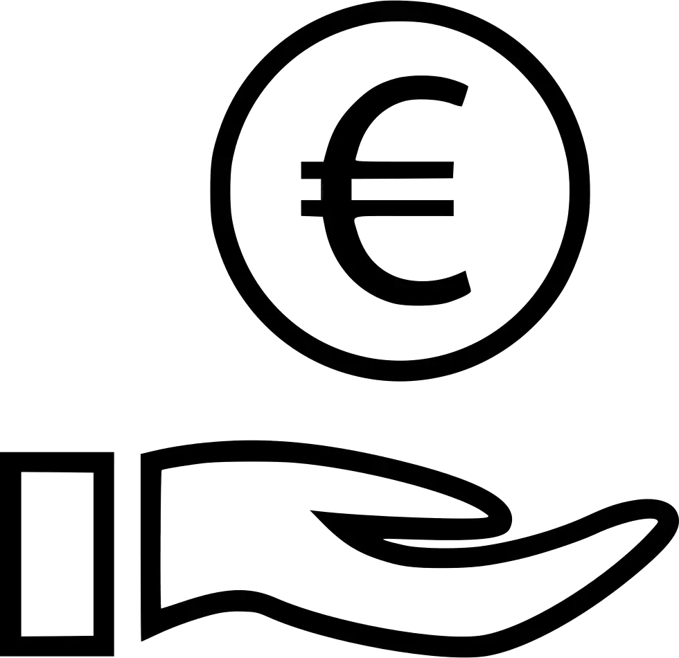 Euro Coin and Hand Icon for Financial Concepts