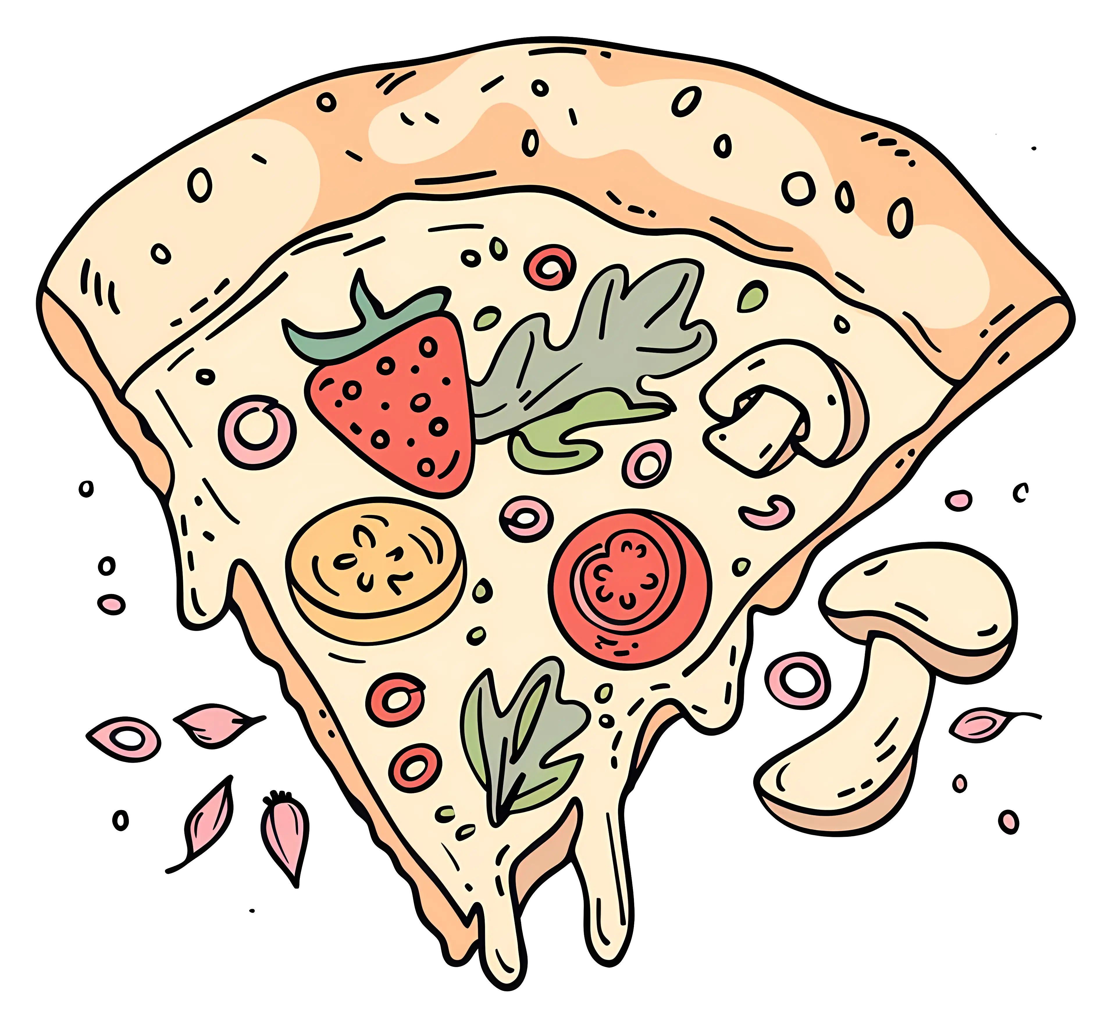 Vegetarian Pizza Slice with Toppings