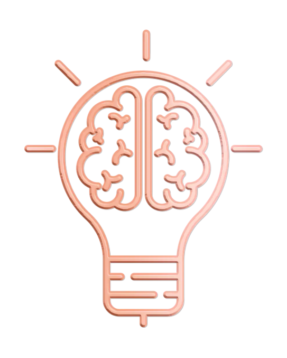 Lightbulb with Brain Illustration for Creative Concept