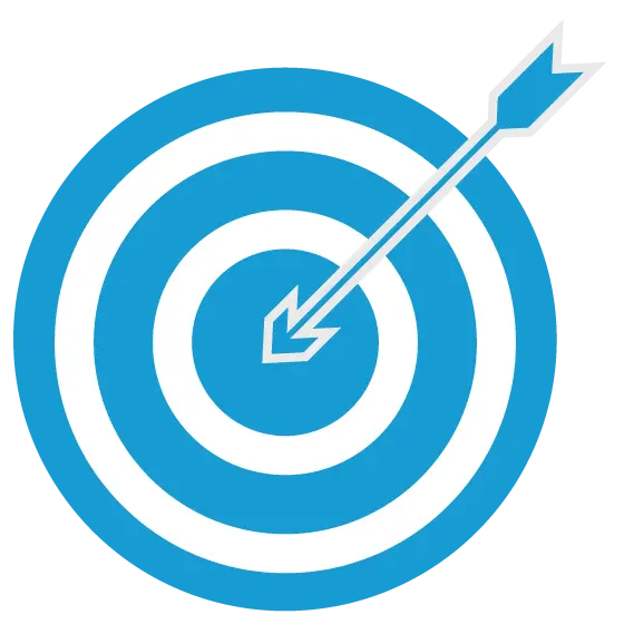 Blue Target with Arrow in Center