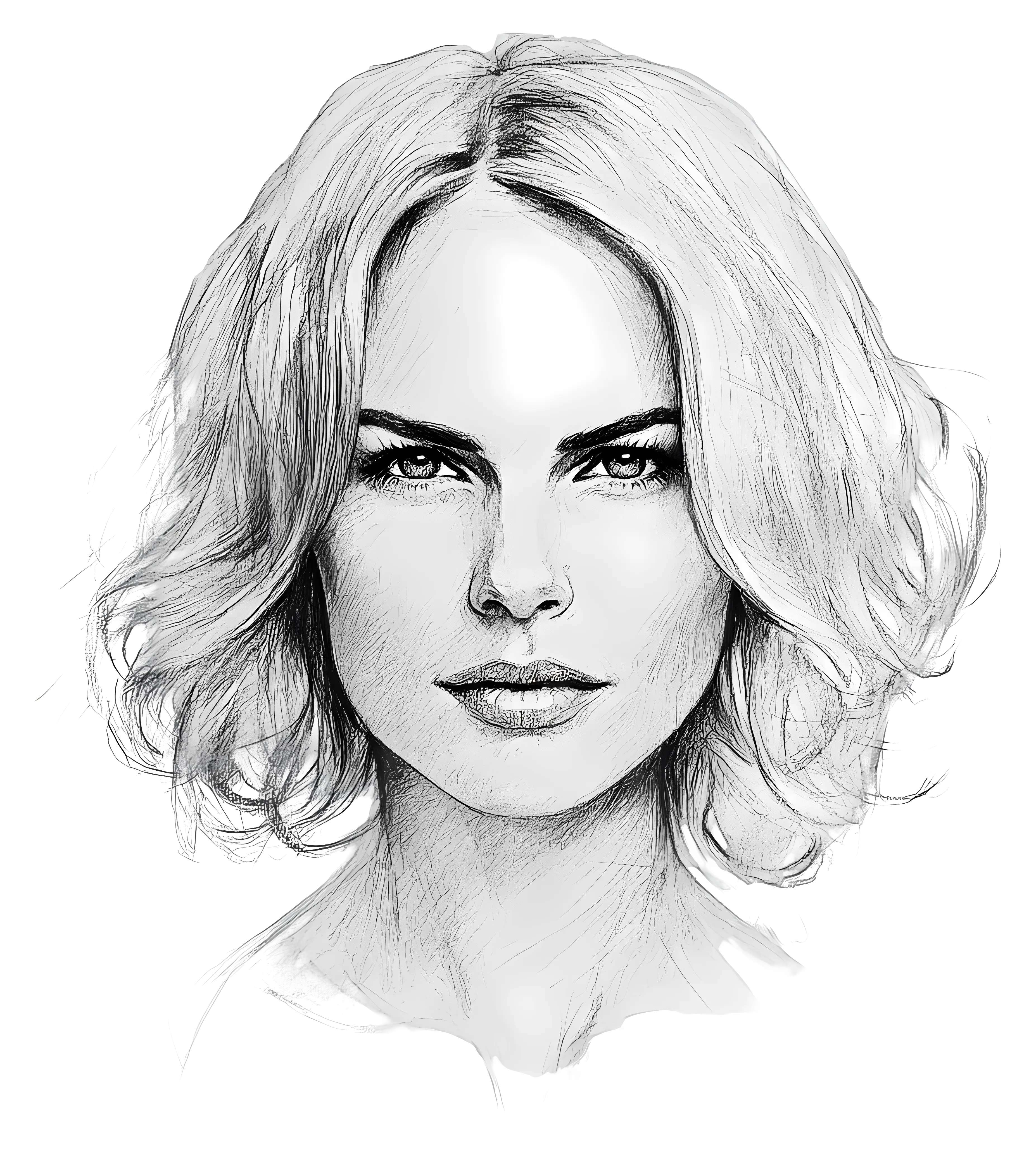 Pencil Sketch of a Woman&#039;s Face