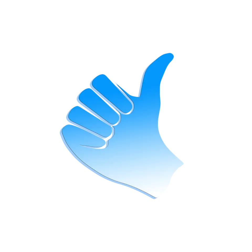Blue Thumbs-Up Symbol for Approval