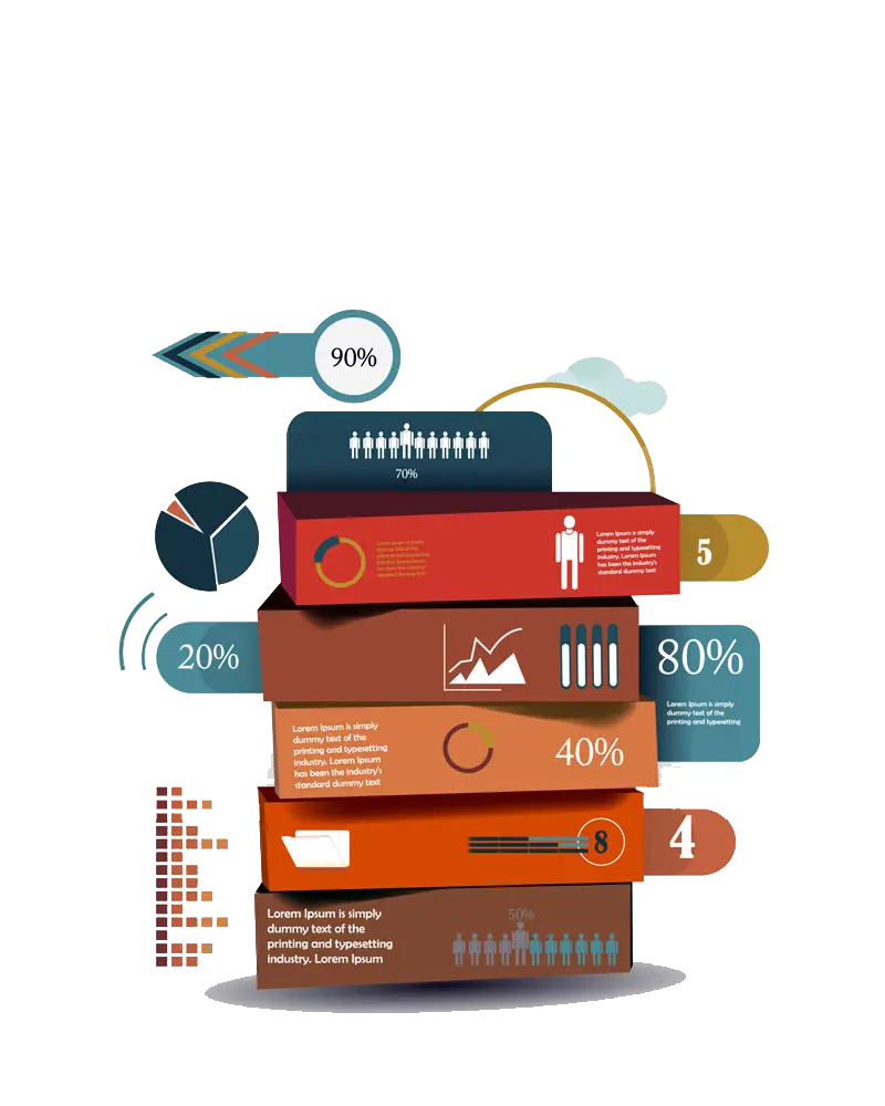 Colorful Infographic with Charts and Statistics