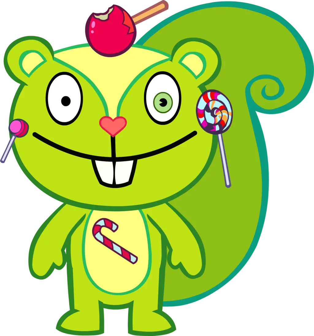 Cute Green Squirrel with Candy