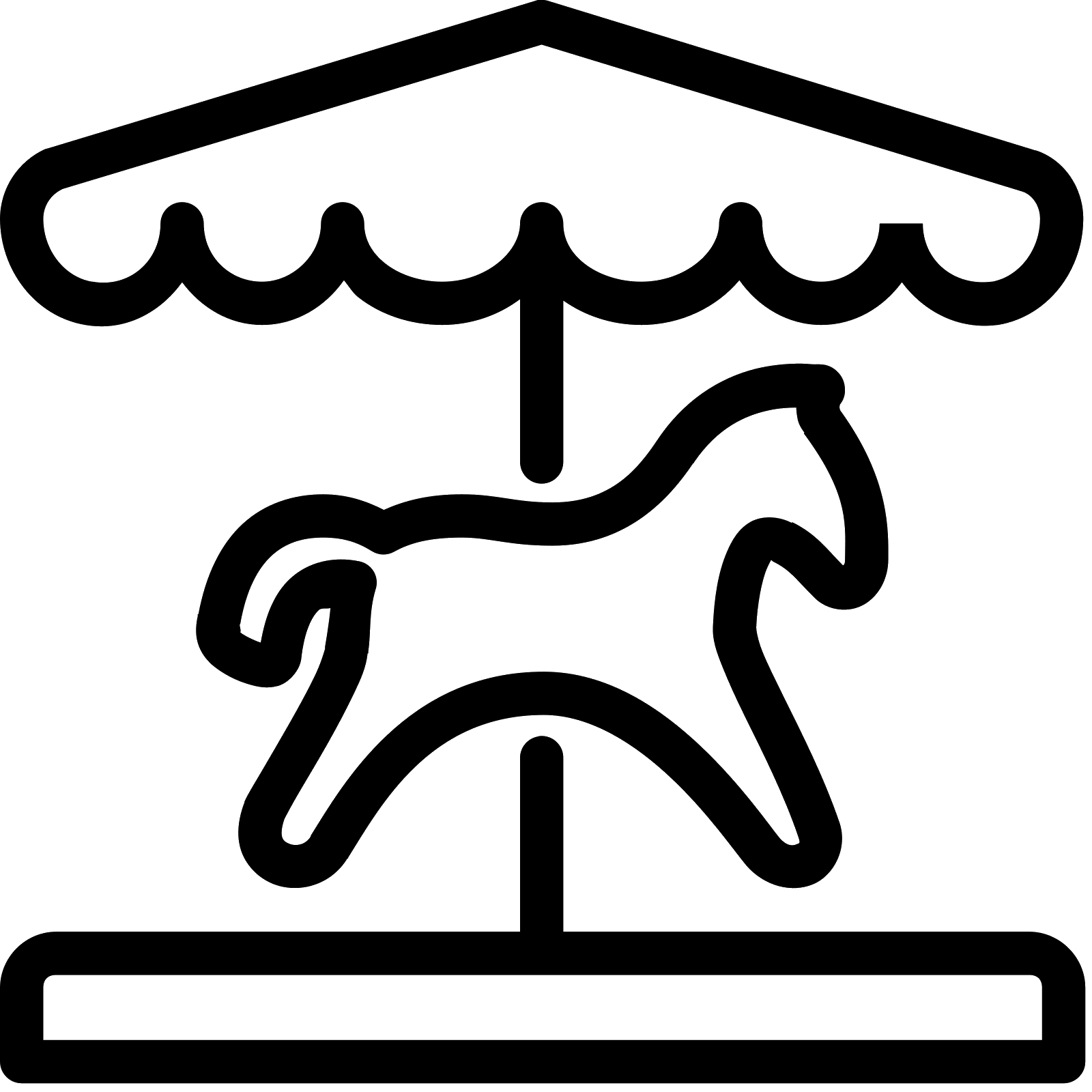 Carousel Outline with Horse Illustration
