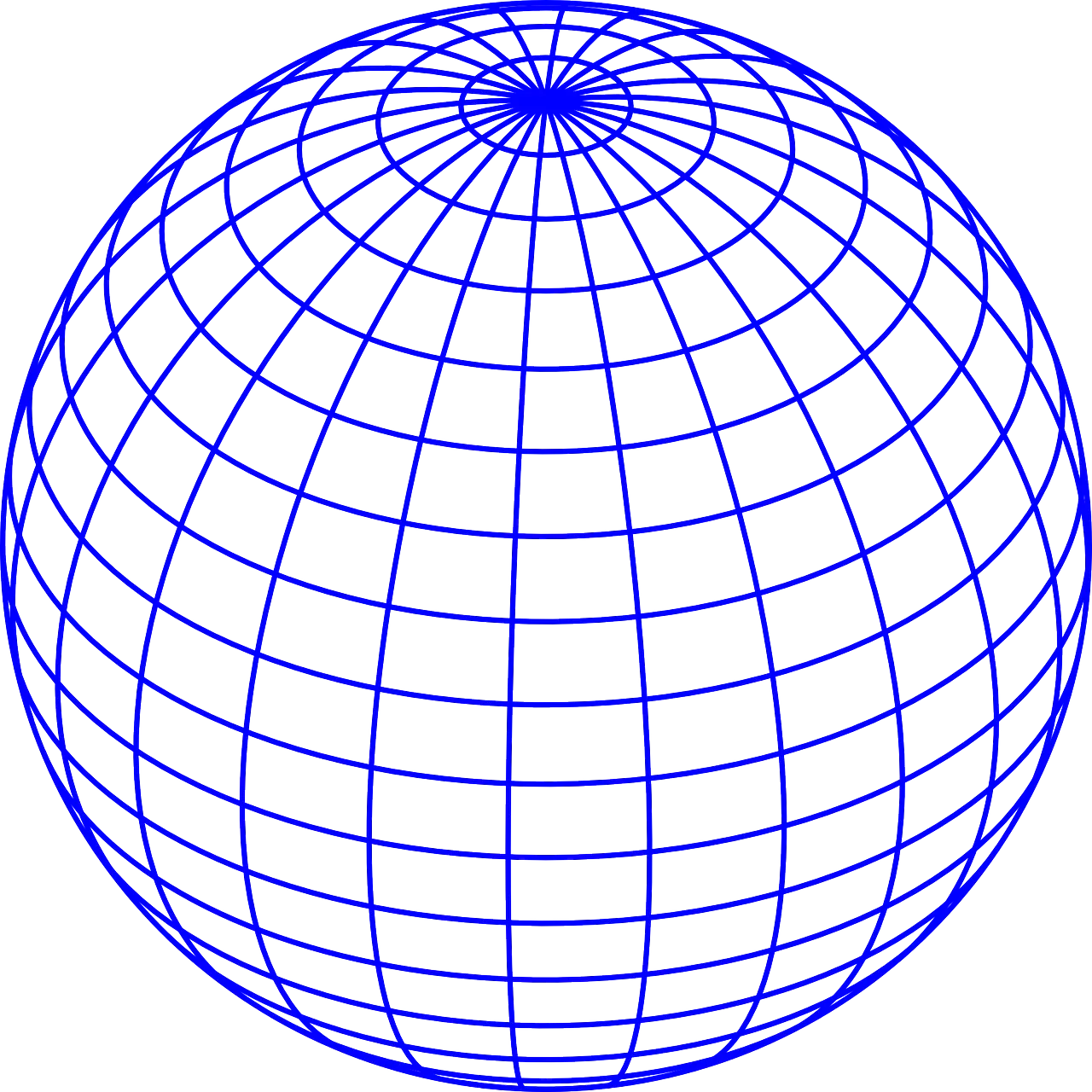 Blue Wireframe Globe Illustration