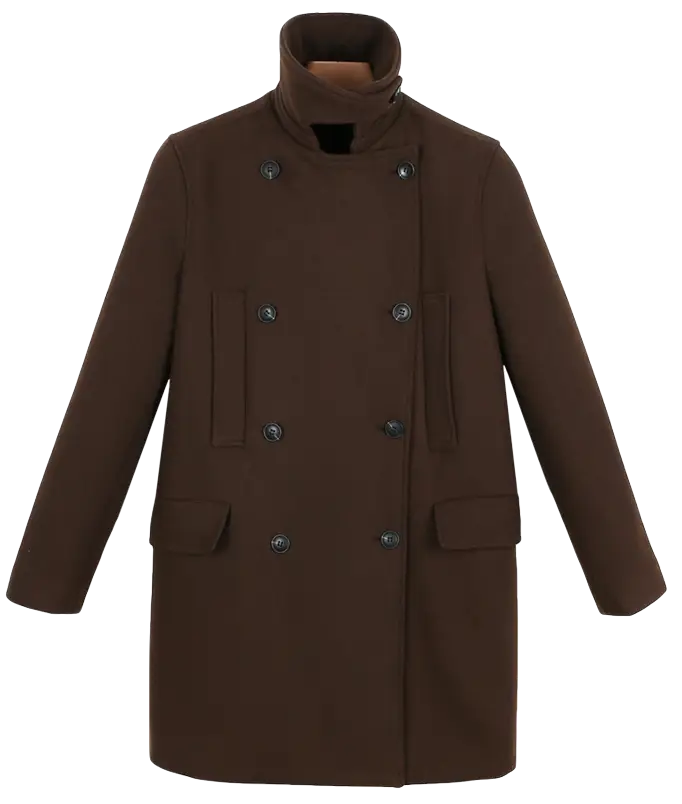 Brown Double-Breasted Winter Coat