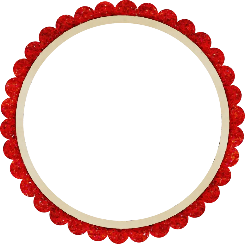 Red Glitter Circular Frame