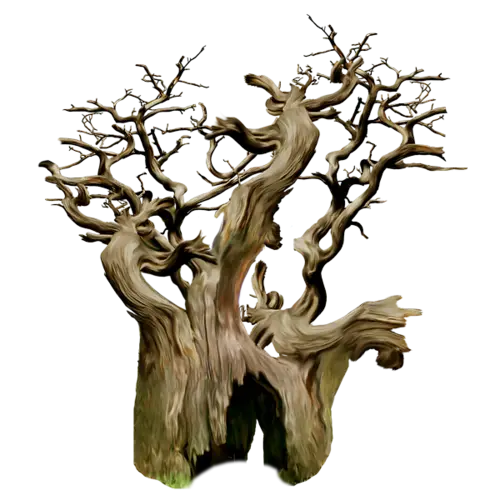 Gnarled Old Tree with Bare Branches