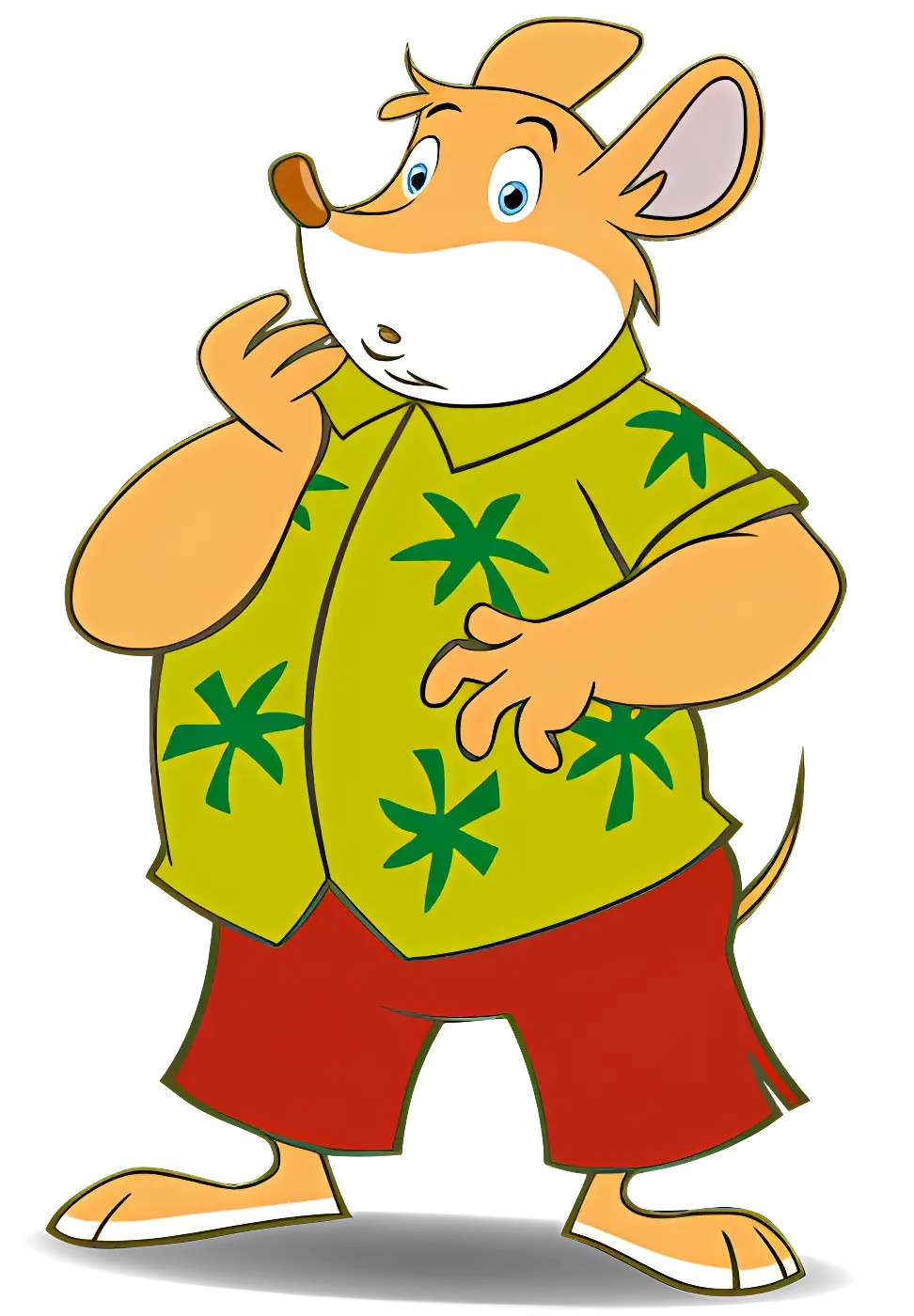 Hawaiian Mouse Cartoon Character in Shirt