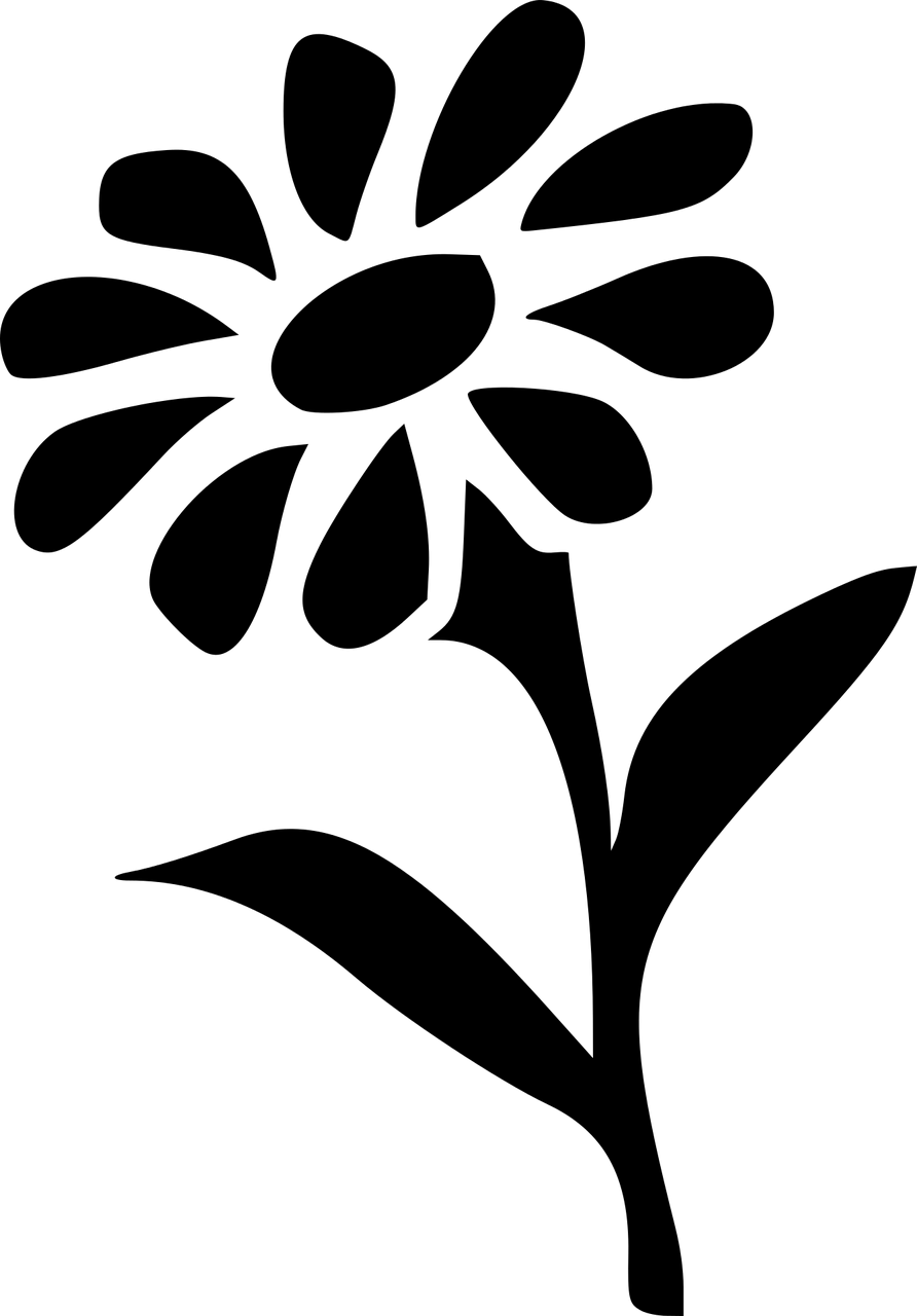 Black Silhouette of a Flower
