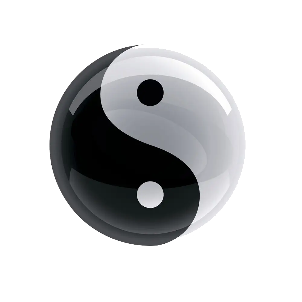 Reflective Yin Yang Circle Design