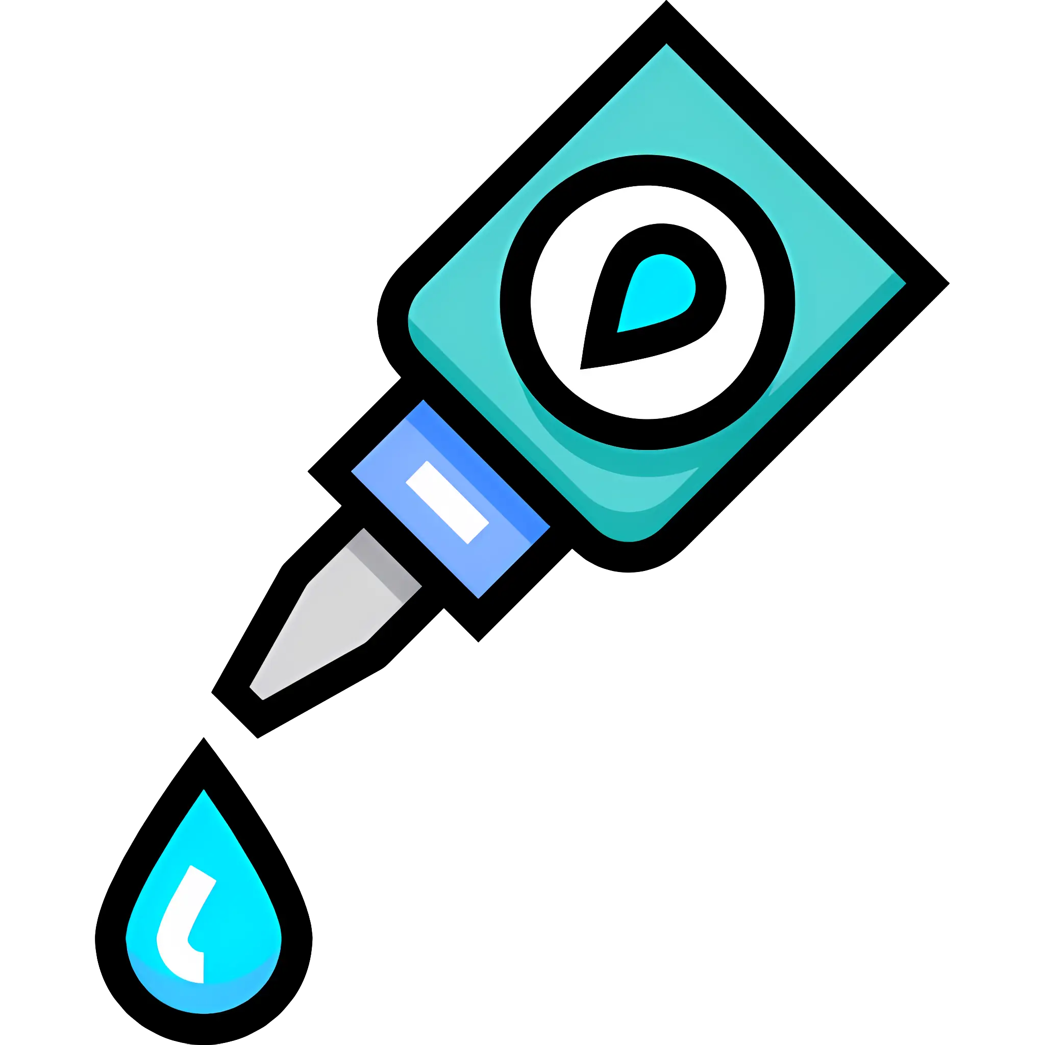 Glue Bottle with Drop Cartoon Illustration