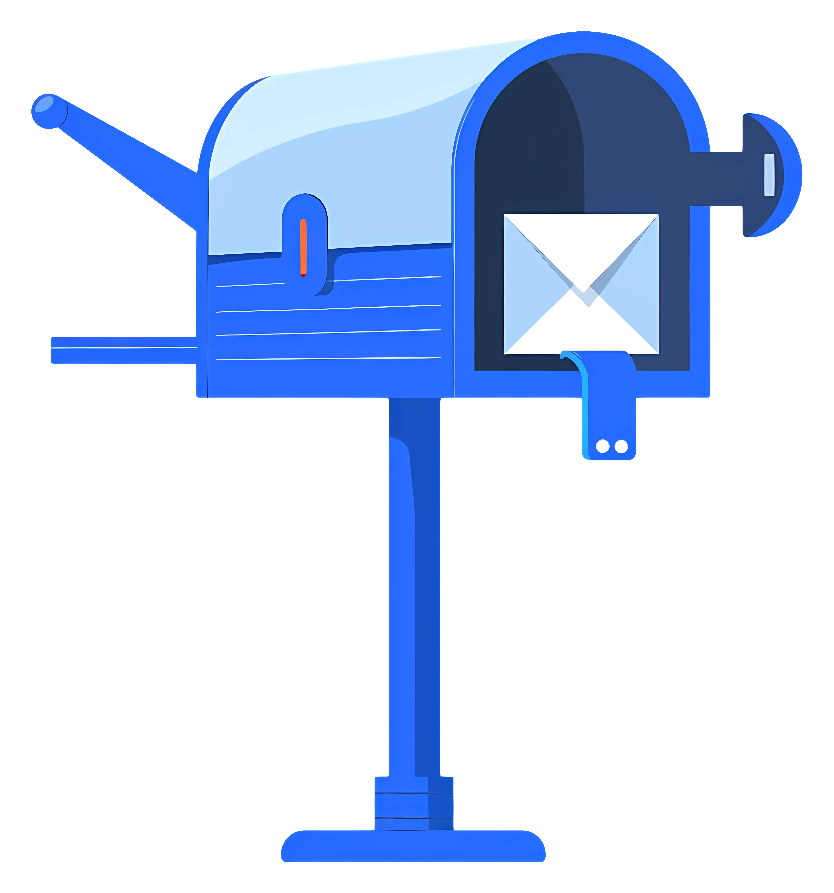 Blue Mailbox with Letter