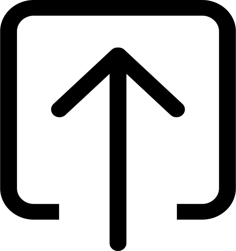 Black Upload Arrow in Square