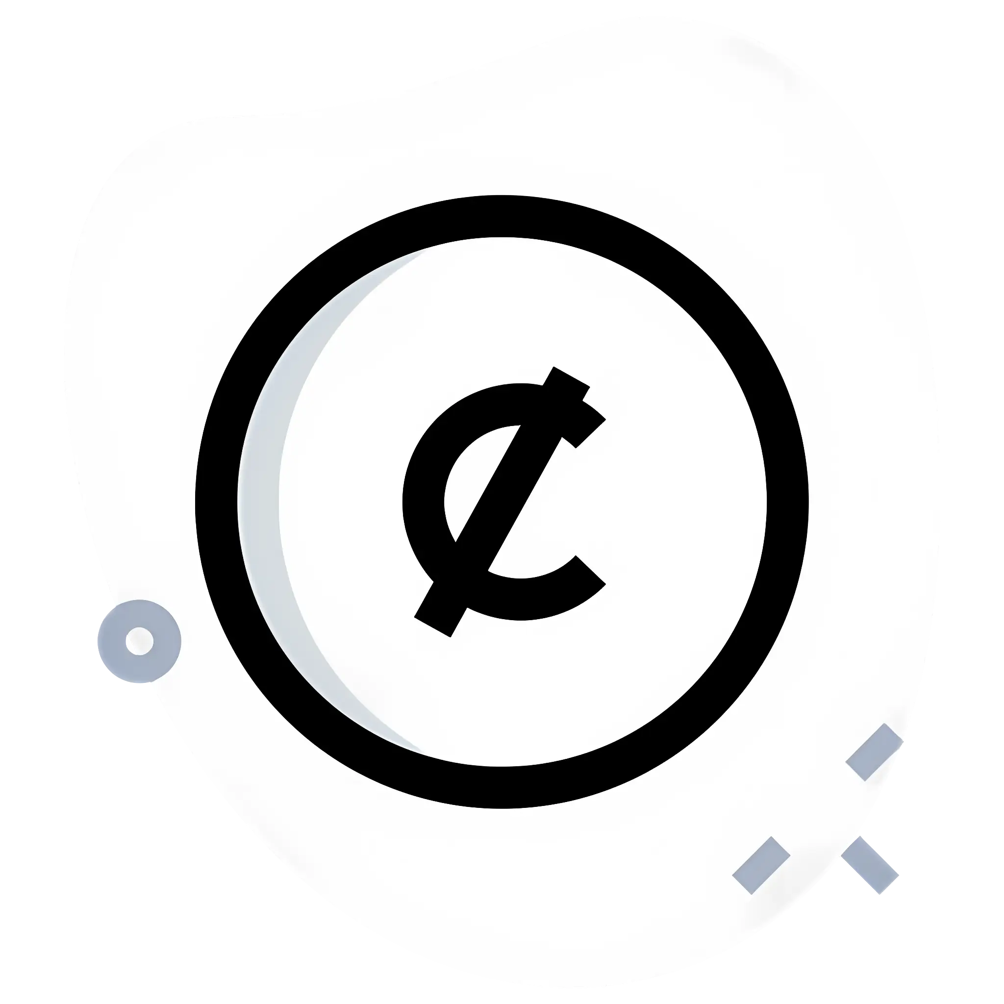 Cent Symbol in White Circle for Financial Context