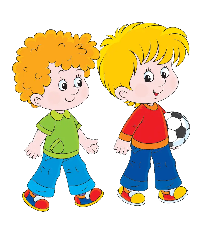 Cartoon Children Playing with Soccer Ball