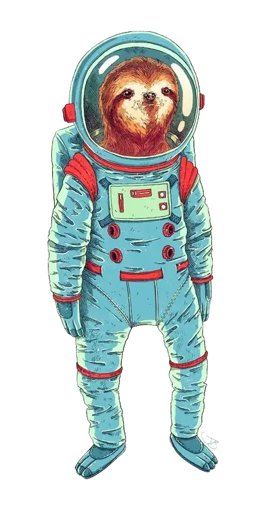 Sloth in Spacesuit Illustration