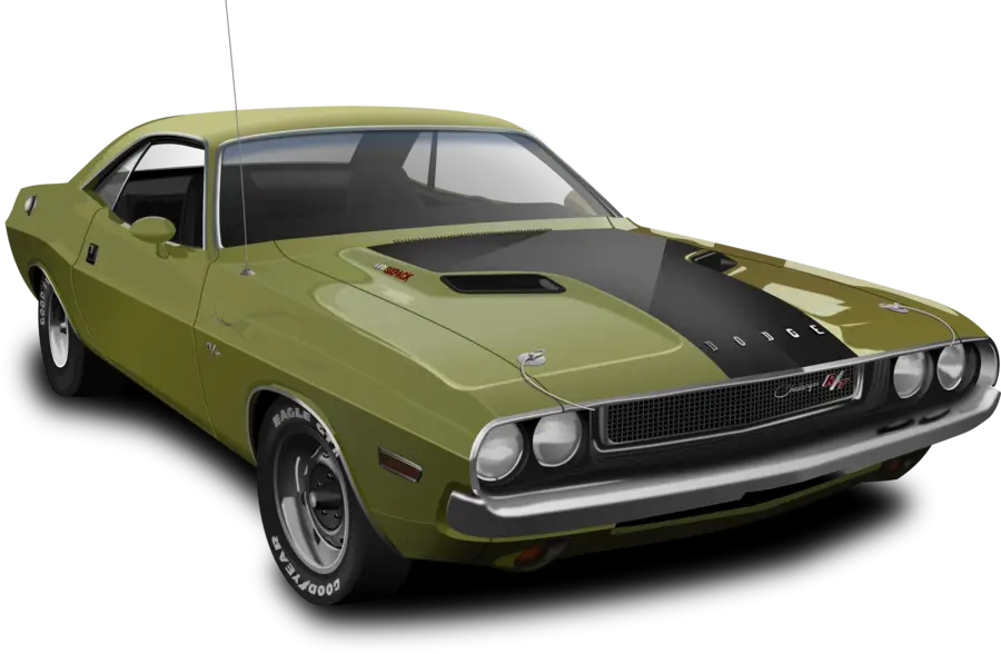 Green Classic Vintage Car with Black Detailing