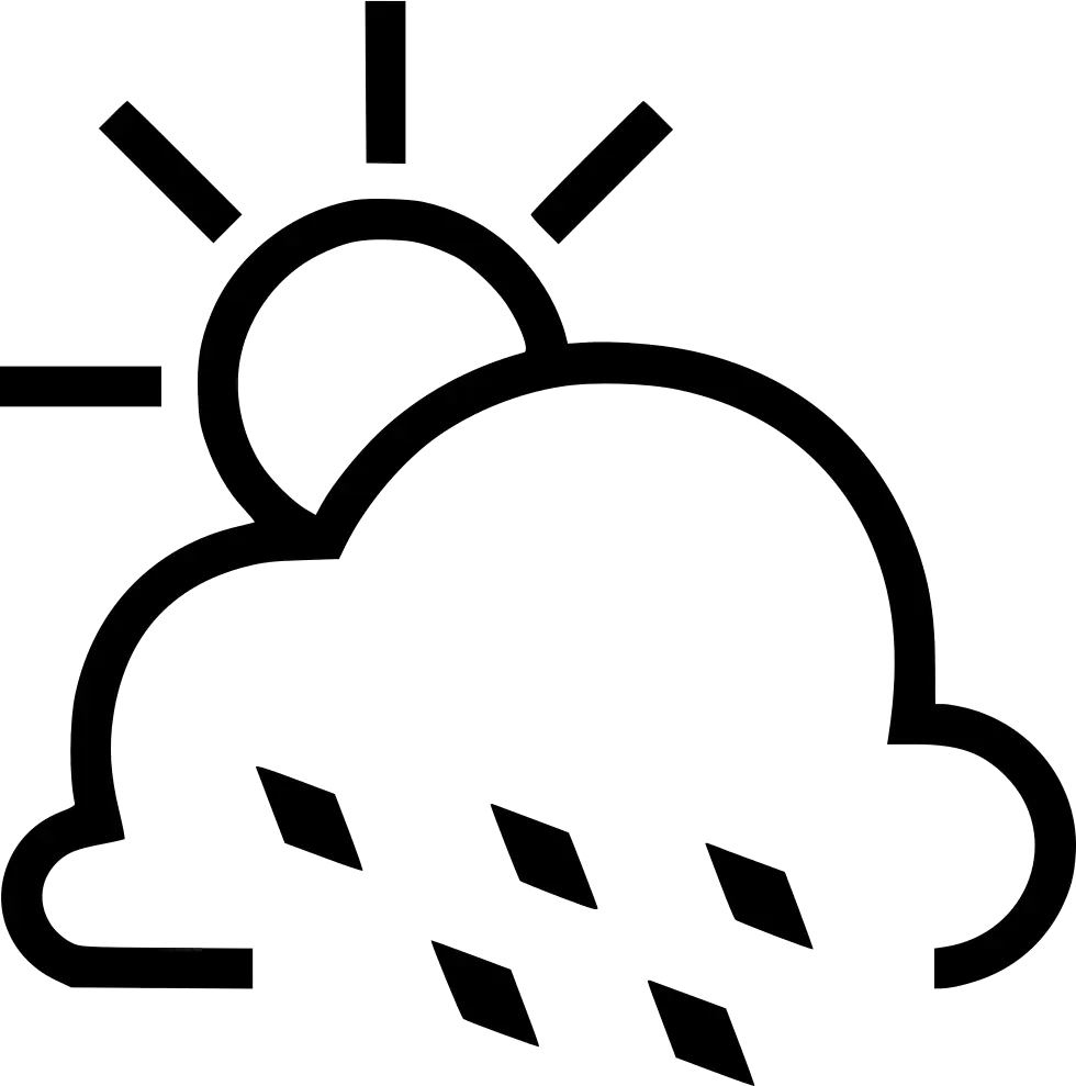 Weather Icon with Sun, Cloud, and Rain