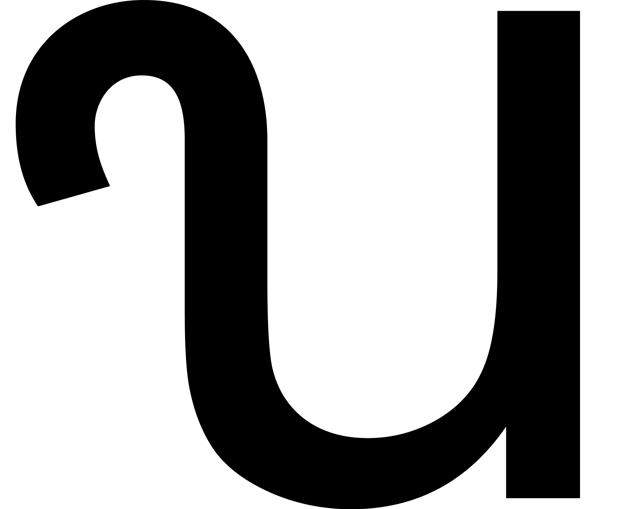 Curved U Letter Symbol in Black