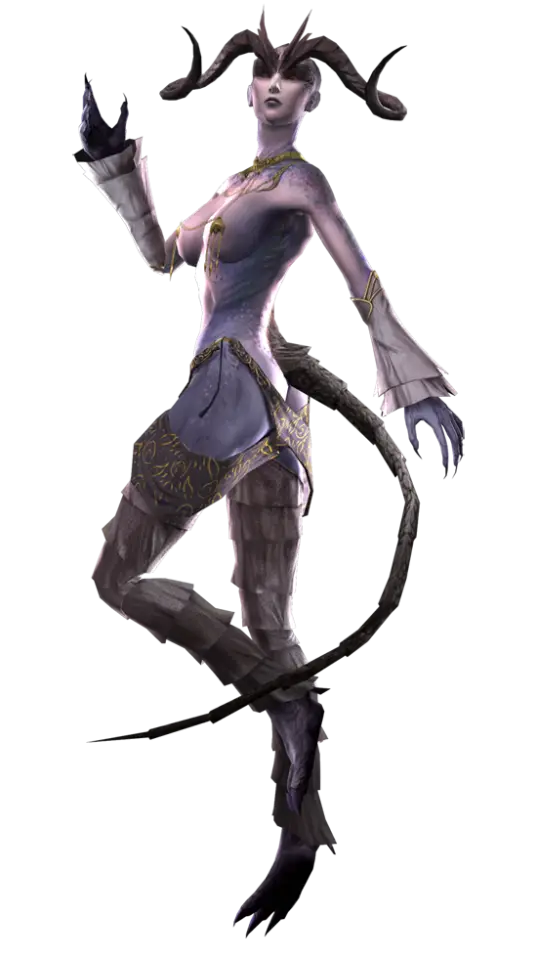 Horned Fantasy Creature with Tail