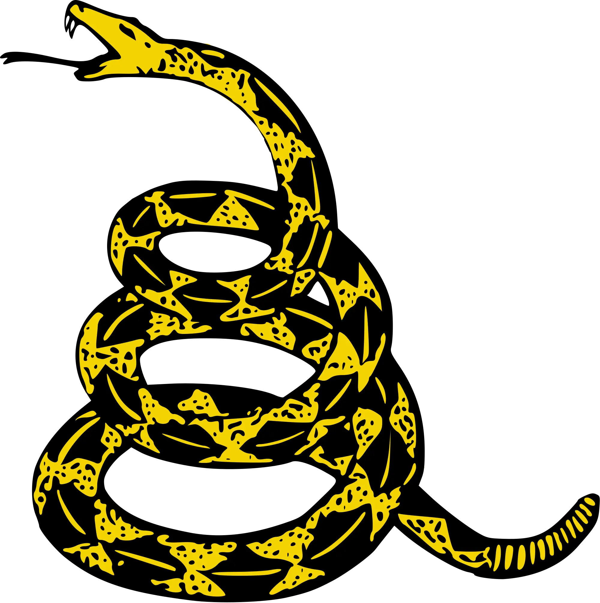 Coiled Yellow and Black Snake Illustration