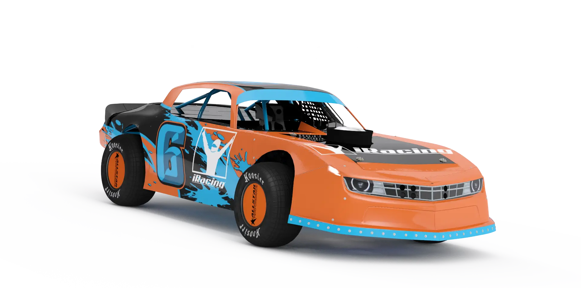 Orange and Blue Race Car
