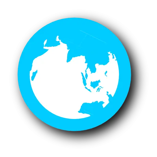 Blue and White Global Map Icon