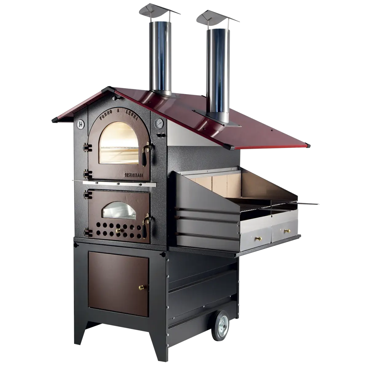 Black and Red Pizza Oven