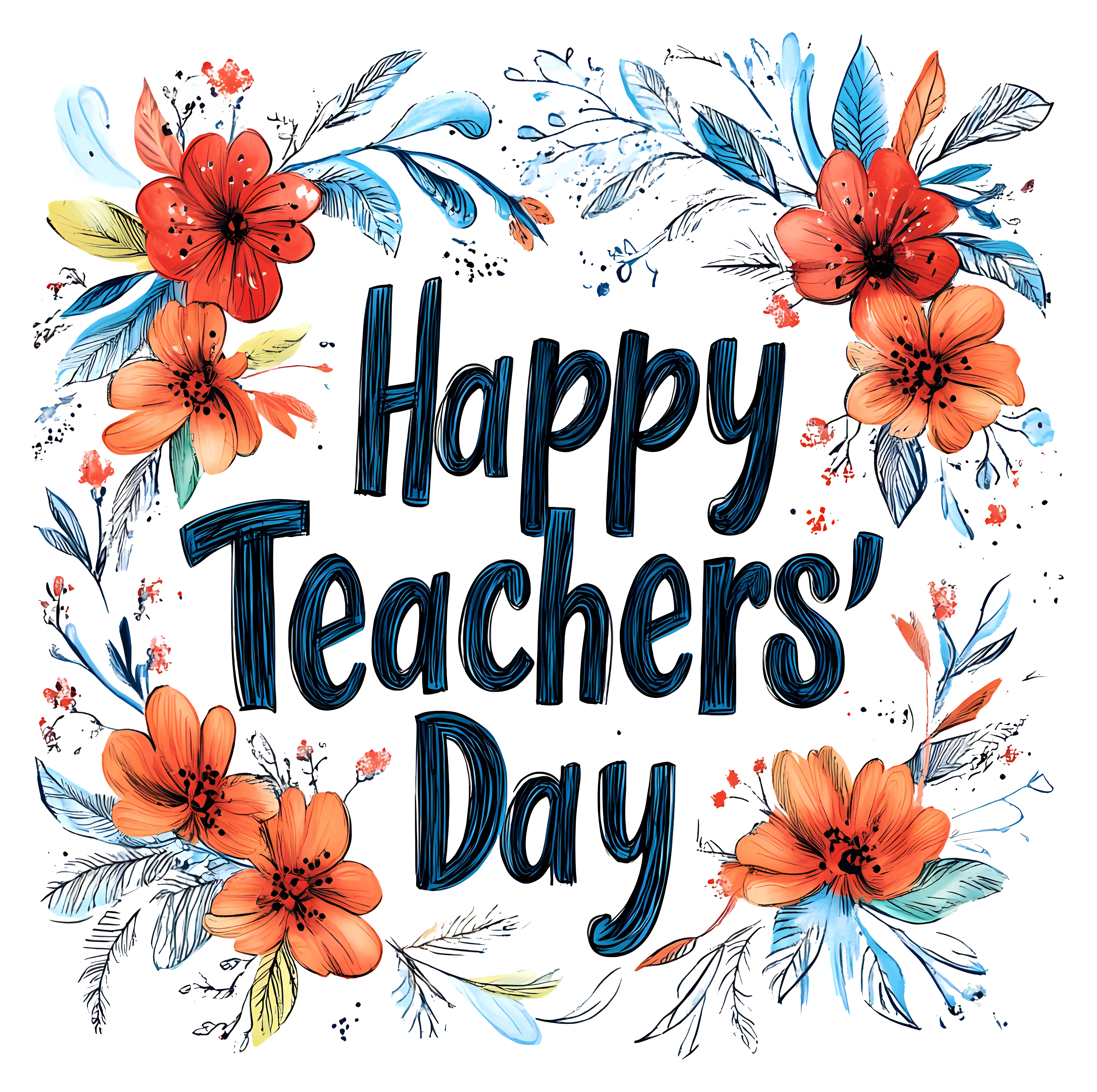 Floral Happy Teachers&#039; Day Design
