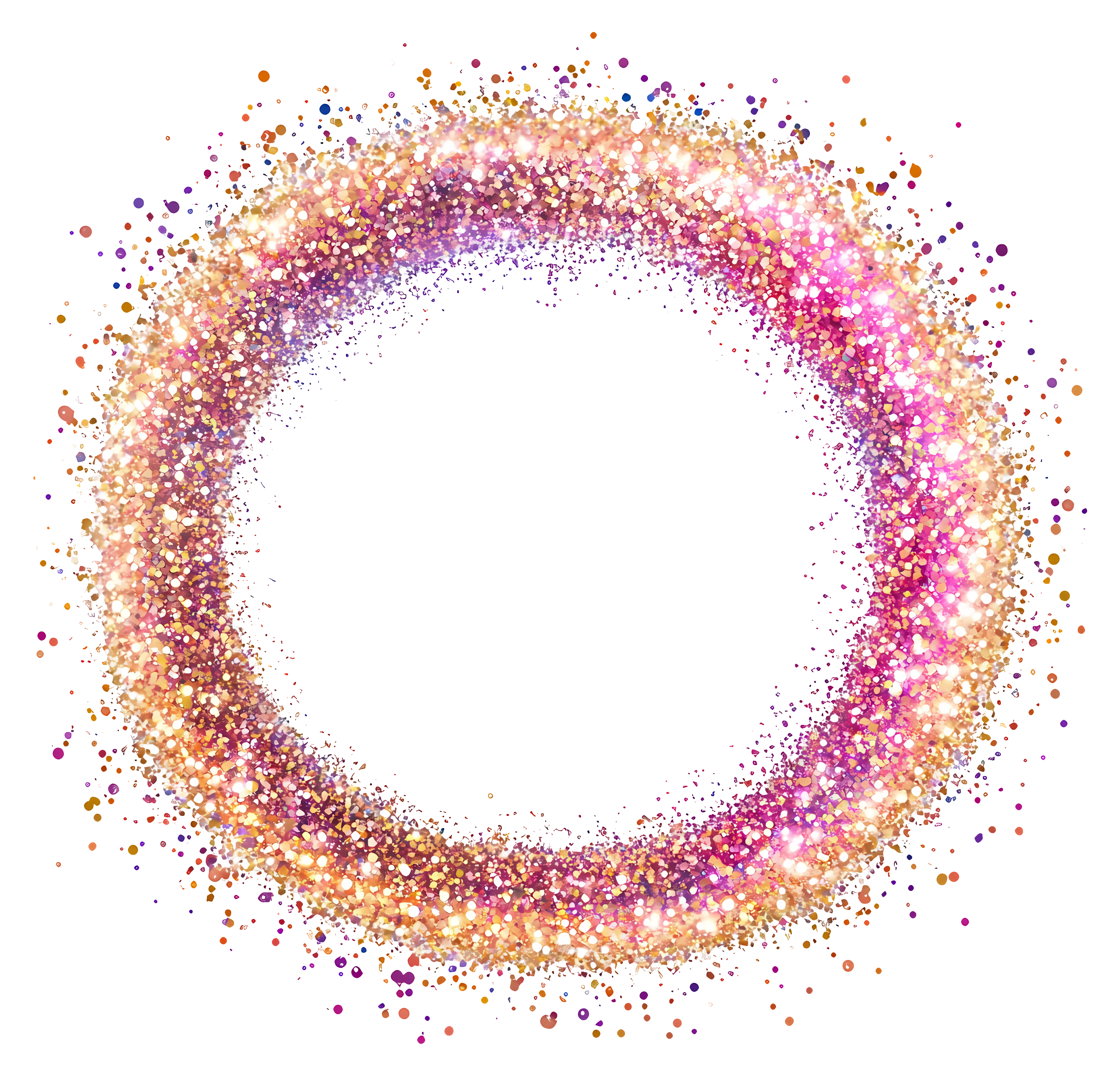 Colorful Glitter Circle Frame