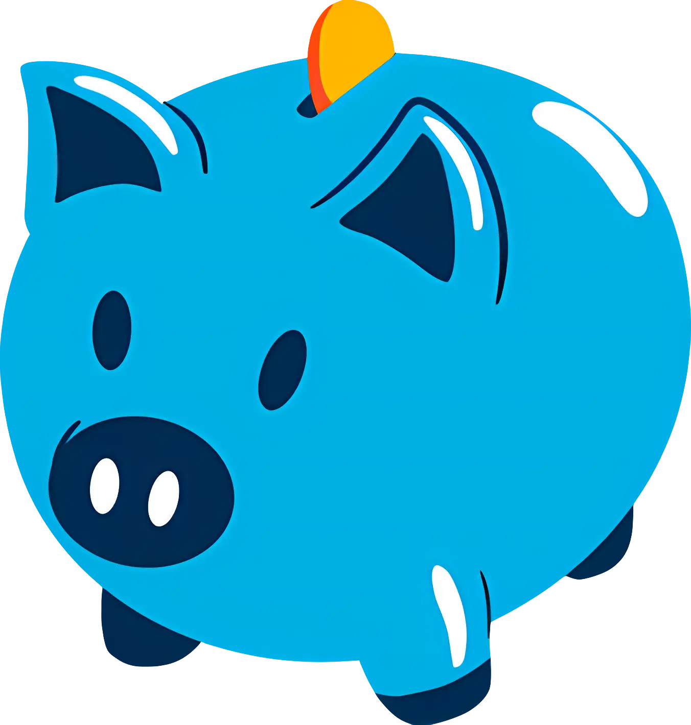 Blue Piggy Bank in a Playful Design