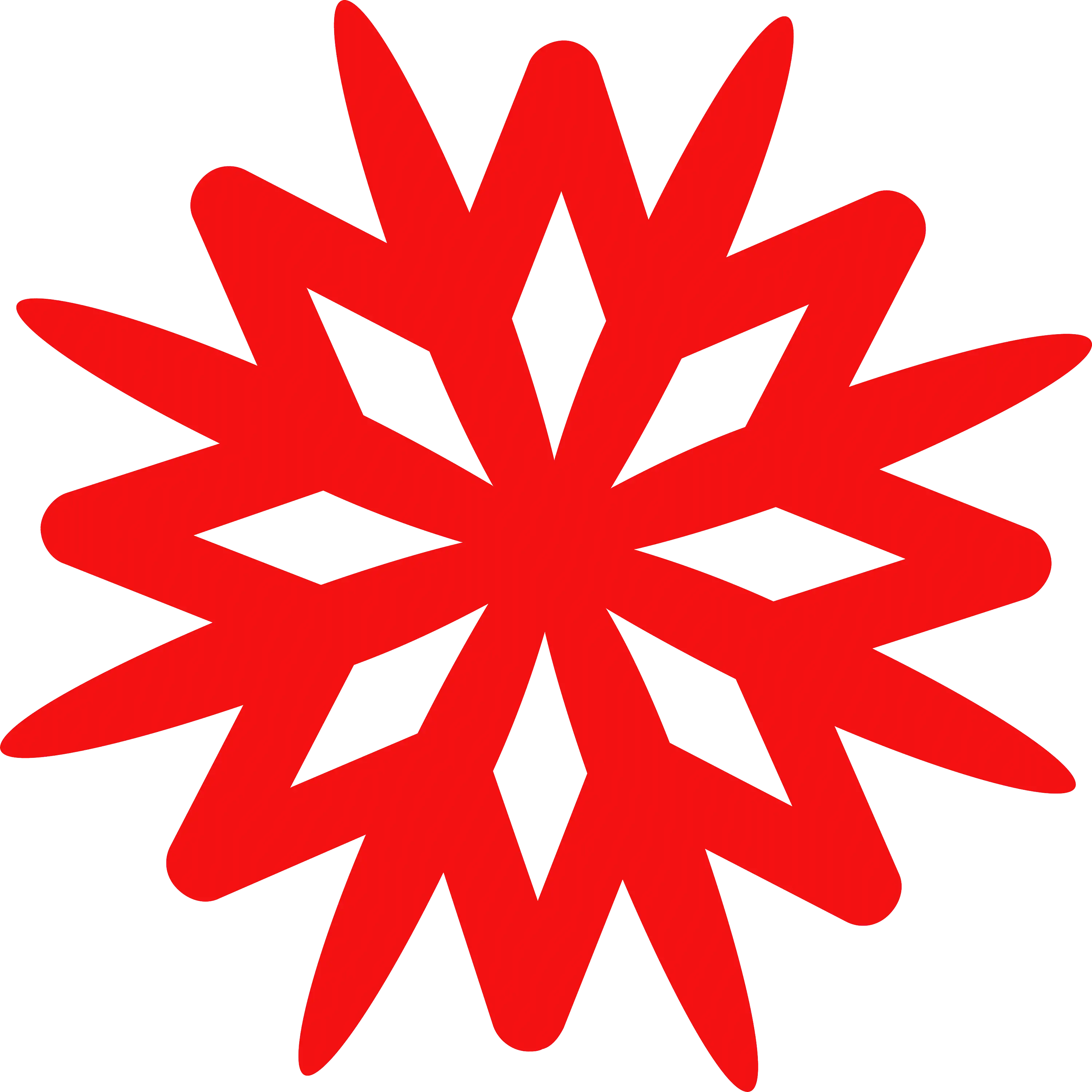 Geometric Red Snowflake for Christmas Design